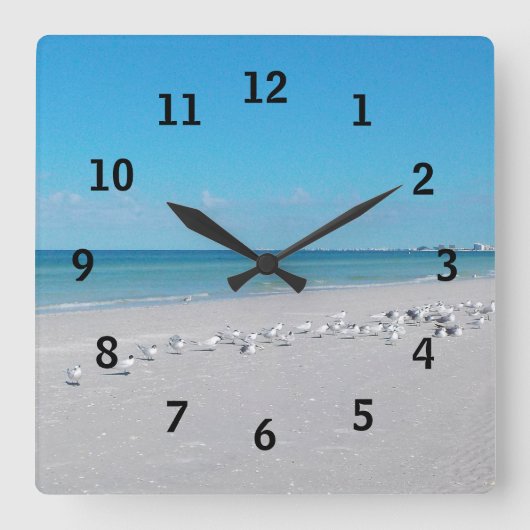 Beach Time Wall Clock スクエア壁時計 (正面)
