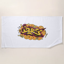 Beach towel art graffiti ビーチタオル