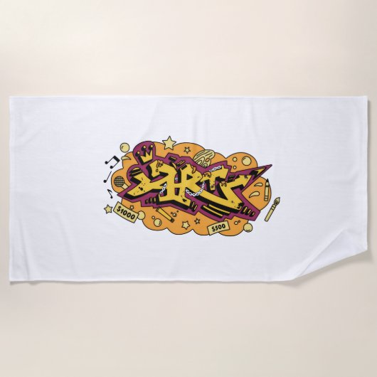 Beach towel art graffiti ビーチタオル (正面)