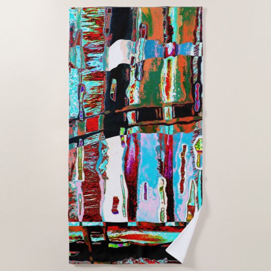 Beach Towel – Collapse Reflection Abstract Design ビーチタオル (正面)