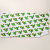 Beach Towel Happy St. Patrick's Day Rabbit ビーチタオル (正面)