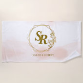Beach towel, Monogrammed, Wedding gift ビーチタオル (正面)
