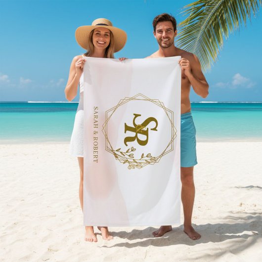 Beach towel, Monogrammed, Wedding gift ビーチタオル