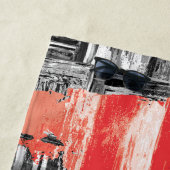 Beach Towel – Red Pulse Abstract Design ビーチタオル (インサイチュ)