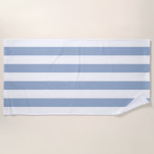 Beach Towel Spring Pastel Blue & White Stripe ビーチタオル (正面)