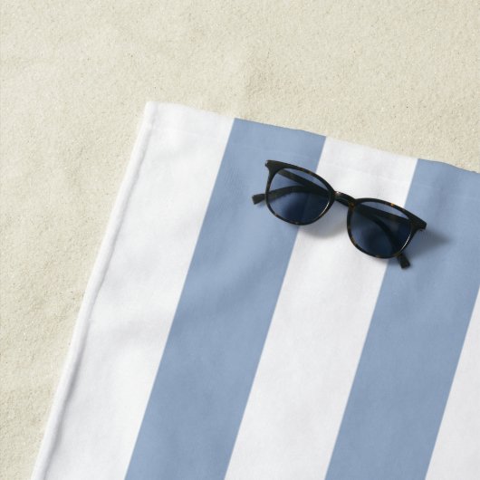 Beach Towel Spring Pastel Blue & White Stripe ビーチタオル (インサイチュ)