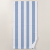 Beach Towel Spring Pastel Blue & White Stripe ビーチタオル (正面)