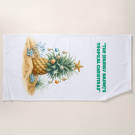 Beach Towel-Tropical Christmas Beach Towel ビーチタオル