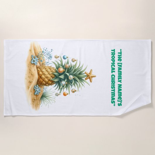Beach Towel-Tropical Christmas Beach Towel ビーチタオル (正面)