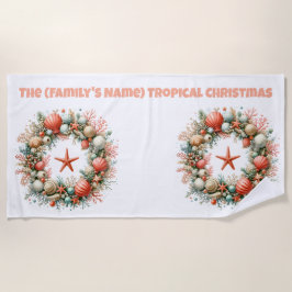 Beach Towel-Tropical Christmas Beach Towel ビーチタオル