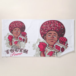 Beach Towel – YOUTH Power Afro & Boombox Urban  ビーチタオル