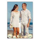 Beach Tropical Coastal Destination Wedding Photo テーブルナンバー (正面)