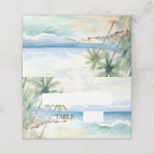 Beach tropical palm trees Place Card プレイスカード (外部開封)
