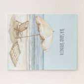 Beach Umbrella Ocean Sea Sand Serenity ジグソーパズル (横)