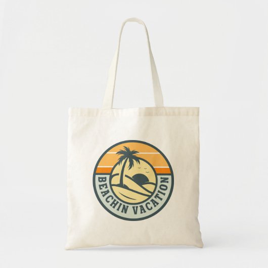 Beach vacation logo on tote bag トートバッグ (正面)