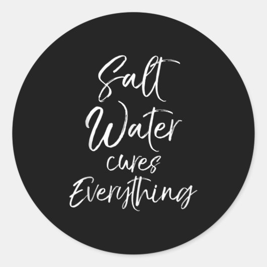 Beach Vacation Quote Ocean Gift Salt Water S Every ラウンドシール (正面)