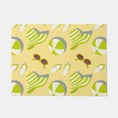 Beach vacay pattern with sunglasses and sun hat ドアマット (正面)