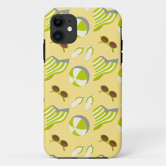 Beach vacay pattern with sunglasses and sun hat Case-Mate iPhoneケース (裏面)