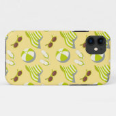 Beach vacay pattern with sunglasses and sun hat Case-Mate iPhoneケース (裏面(横))