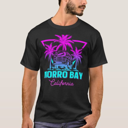 Beach Vaporwave Vacation Souvenir Morro Bay Tシャツ (正面)