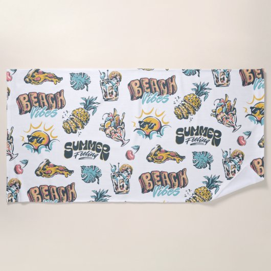 Beach Vibes ビーチタオル (正面)