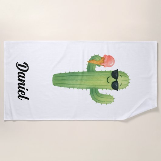 Beach Vibes Cactus Beach Towel ビーチタオル (正面)