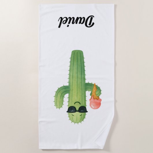 Beach Vibes Cactus Beach Towel ビーチタオル (正面)