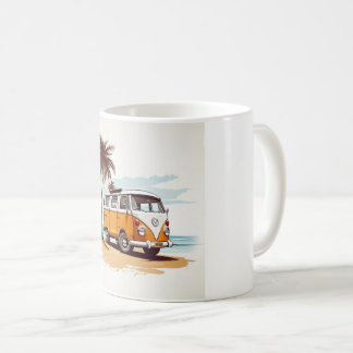  Beach Vibes Kombi Mug - Retro Surfing Serenity コーヒーマグカップ