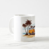  Beach Vibes Kombi Mug - Retro Surfing Serenity コーヒーマグカップ (正面左)