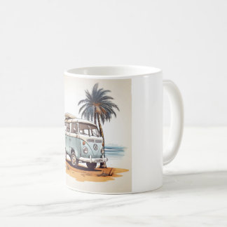  Beach Vibes Kombi Mug - Retro Surfing Serenity コーヒーマグカップ