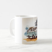  Beach Vibes Kombi Mug - Retro Surfing Serenity コーヒーマグカップ (正面左)