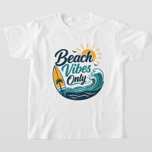 Beach Vibes Only Kids T-Shirt Tシャツ (レイダウン)