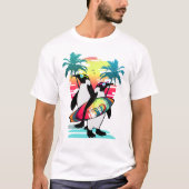 Beach vibes penguin  tシャツ (正面)