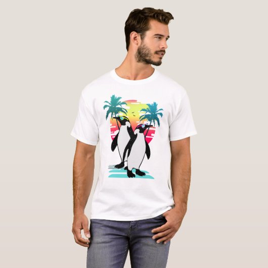 Beach vibes penguin v2 tシャツ (正面フル)