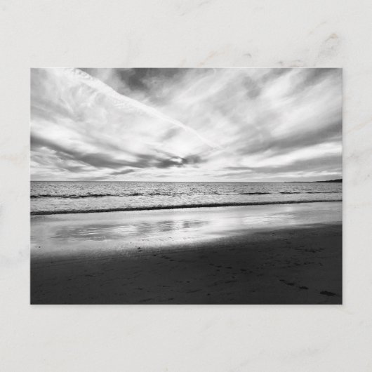 Beach view in black and white ポストカード (正面)