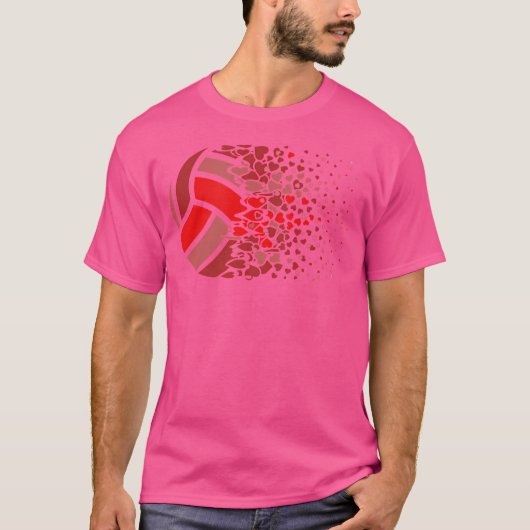 Beach Volleyball Volleyball Heart Tシャツ (正面)