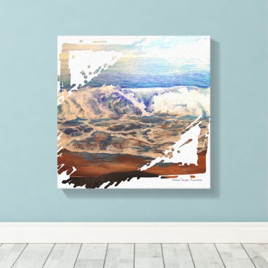 Beach Waves Blue  キャンバスプリント (インサイチュ (ウッドフロア))