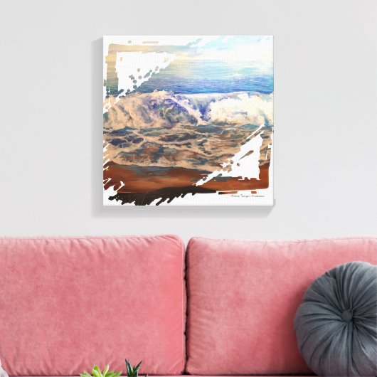 Beach Waves Blue  キャンバスプリント (インサイチュ (リビング))