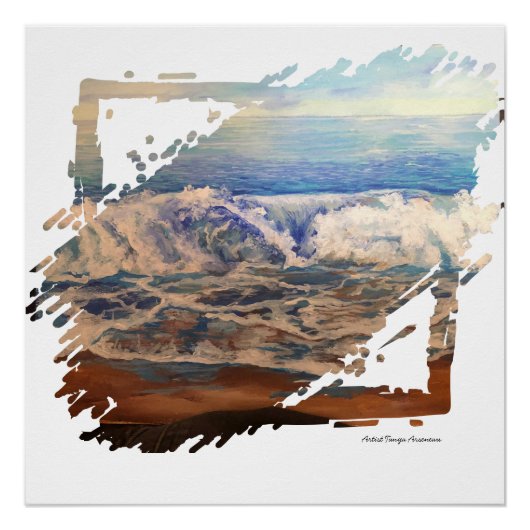 Beach Waves Blue  ポスター (正面)