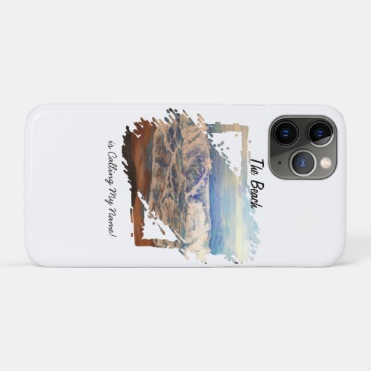 Beach Waves Blue Personalize Case-Mate iPhoneケース (裏面(横))