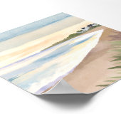 Beach Waves | Coastal Ocean Watercolor ポスター (角)