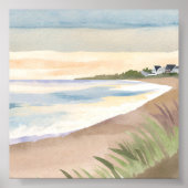 Beach Waves | Coastal Ocean Watercolor ポスター (正面)
