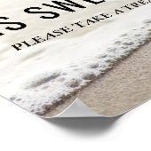 Beach Waves Wedding Love Is Sweet Sign ポスター (角)