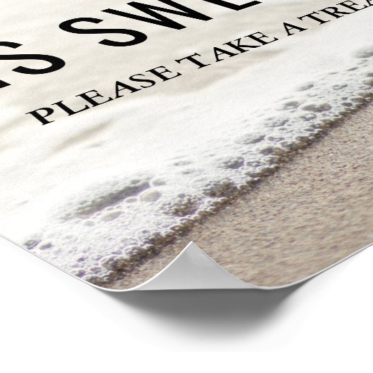 Beach Waves Wedding Love Is Sweet Sign ポスター (角)