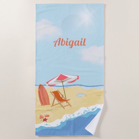 Beach Way by the Water, Name, Parasol, Chair ビーチタオル (正面)