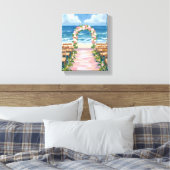 Beach Wedding Aisle Floral Watercolor キャンバスプリント (インサイチュ (寝室))