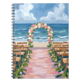 Beach Wedding Aisle Floral Watercolor ノートブック