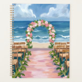 Beach Wedding Aisle Floral Watercolor プランナー手帳 (正面)