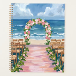 Beach Wedding Aisle Floral Watercolor プランナー手帳