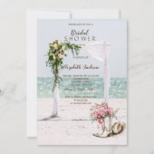 Beach Wedding Arbor Cowgirl Boots Bridal Shower 招待状 (正面)